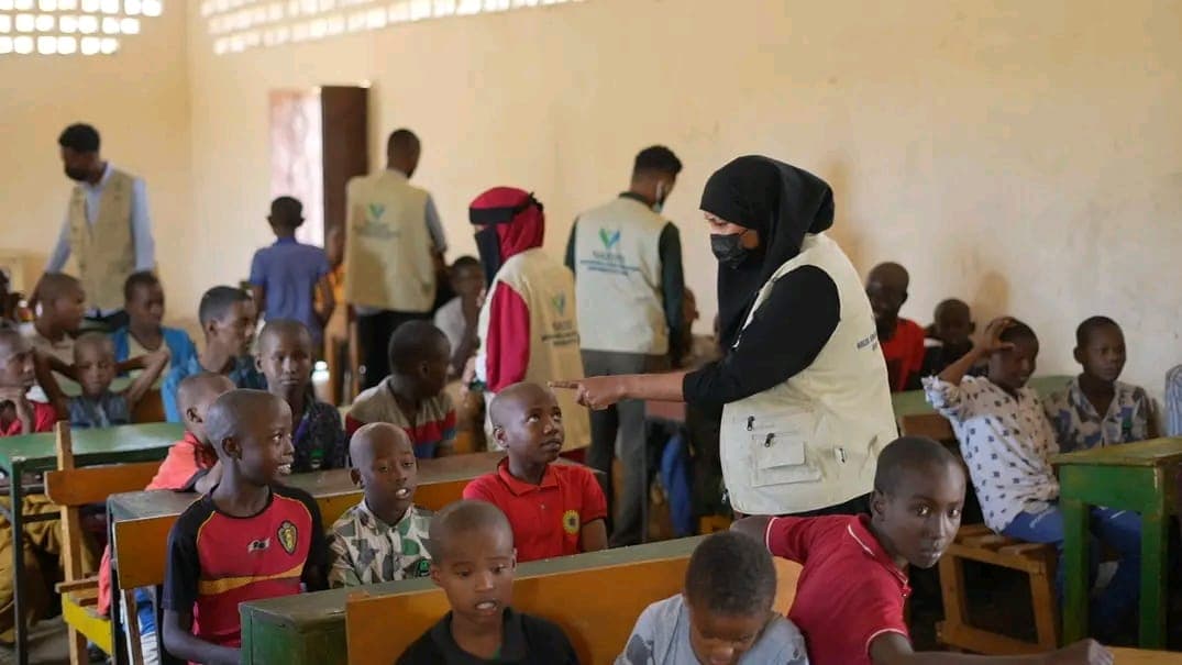NASDO officials visiting children at an orphanage centre in Mogadishu